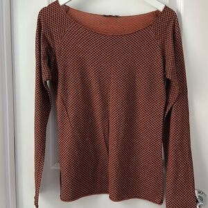 Orange And Black Long Sleeve Top